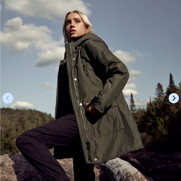 NWOT Norden Mika Oxford Padded Parka Coat Green Women’s - Picture 2 of 16